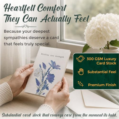24 Box of Sympathy Cards with Envelopes - 4×6", 300 GSM - color: Floral