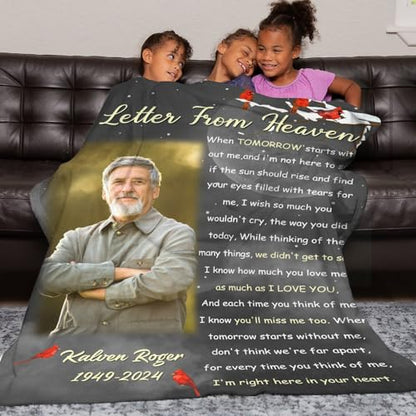 Personalized Memorial Blankets with Photos, in Memory of Loved One Gifts, Sympathy Bereavement Cardinal Blanket for Loss of Mom Dad Grandma Husband Son Daughter - color: New Arrivals-4