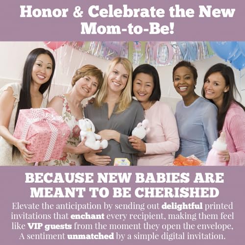 Baby Shower Invites for Girls – Watercolor Pink Floral Cow Baby Shower Invitation Bundle with Diaper Raffle Tickets, Book Request Cards & Envelopes. Set of 20 5X7 Pink Cow Invitation Kit Sets - style: Cow