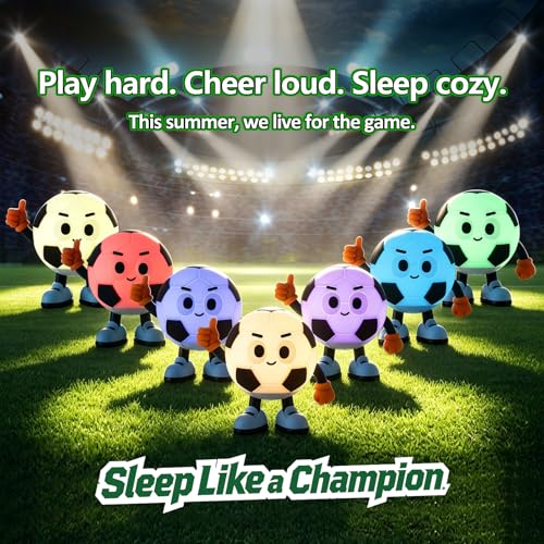 Soccer Gifts for Boys Girls, Soccer Night Light，Soft Silicone with Touch Control, 7 RGB Colors, Auto-Off, Dimmable, Rechargeable 1200mAh, Teen Kids Sports Fan Birthday Gifts (Classic) - style: Soccer (Classic)