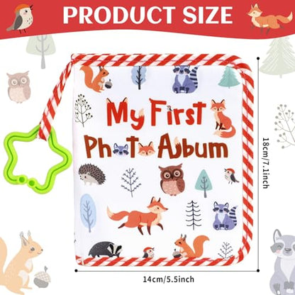 Baby's My First Family Album Soft Photo Cloth Book Animal My First Book of Photos Baby Memory Album Gift Holds 4x6 Pictures for Babies Newborn Toddler & Kids Baby Shower - style: Animal