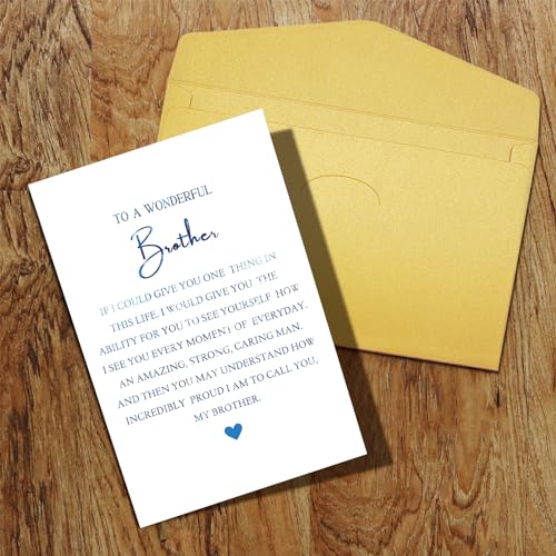Qiliji Funny Birthday Card for Brother, Hilarious Brother Birthday Card, Bro Bday Card from Sister Brother, To A Wonderful Brother Proud To Call You A Brother - color: Brother Birthday