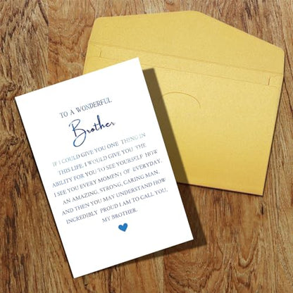 Qiliji Funny Birthday Card for Brother, Hilarious Brother Birthday Card, Bro Bday Card from Sister Brother, To A Wonderful Brother Proud To Call You A Brother - color: Brother Birthday