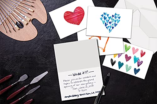 Better Office Products 100-Pack All Occasion Greeting Cards, Assorted Blank Note Cards, 4 x 6 inch, 6 Contemporary Heart Designs, Blank Inside, with Envelopes, 100 Pack - size: 4" x 6"