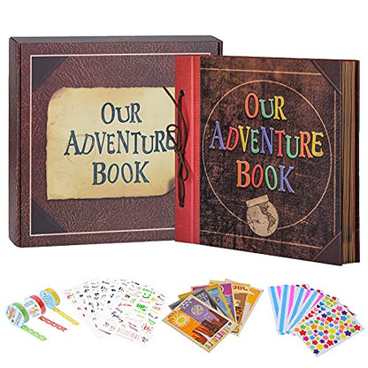 Scrapbook Photo Album, 12x12 Inch Our Adventure Book, 3D Embossed Words Hard Cover Movie Up Travel Album for Anniversary, Wedding, Baby Shower (Scrapbook-Letter) - color: Scrapbook-Letter