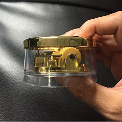 Tiny Wind Up Circle in Gold DIY Musical Box Beautiful Melody Gift Song YOU ARE MY SUNSHINE
