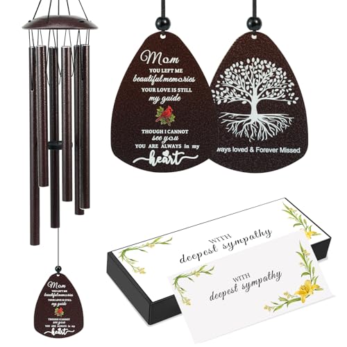 Cardinal Memorial Wind Chimes for Loss of Mother，32" Large Sympathy Windchimes for Outside Deep Tone，Best Bereavement Remembrance Memory Funeral Gifts for Loss of Loved One - color: For Mom