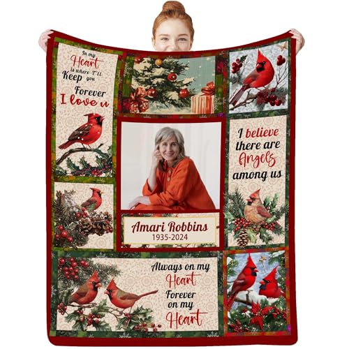 Artsadd Personalized Memorial Blanket with Pictures in Loving Memory Gift Custom Photo Blanket for Loss of Dad Mom Grandma Grandpa Son Daughter, Sympathy Gift, Remembrance Gift, Memory Gifts - color: Memorial Blanket-9
