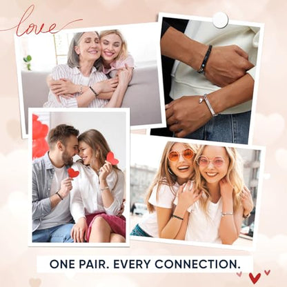 MEALGUET Matching Couple Bracelets for Men Women : His Hers Stainless Steel Cuban Link Chain Bracelets Set for Boyfriend Girlfriend Husband Wife, Romantic Gifts for Valentines Birthday Anniversary - style: te Amo