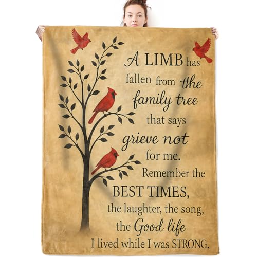 Get Well Gifts for Women Cardinal Flannel Blanket,50x40inch,Tree and Red Bird Blankets,Inspirational Sympathy Throw,for Friend,Family,Bedroom,Sofa,Living Room,Camping Decor Throws - color: Cardinal, size: 50x40 Inch