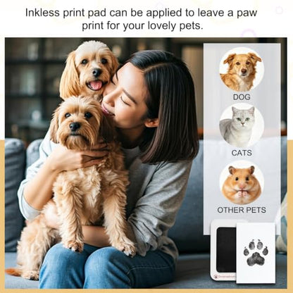 2 Set Paw Print Kit 5.7"x4.1" Paw Print Impression Black | Clean Touch Pet Noses Ink Pads Pet Memorial Keepsake Intended for Dogs/Cats/Footprint/Handprint - color: Black