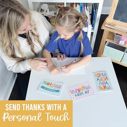 24 Bulk Thank You Cards with Envelopes Blank Cute Thank You Cards | Kraft Colorful 6 x 4 Appreciation Card Birthdays, Baby Shower, Teacher, Small Business, Party Guests, Coworkers & Holidays - style: Retro Colorful 24 pcs