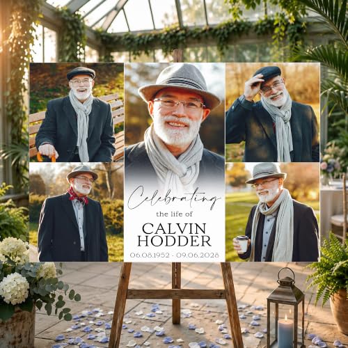 Custom Funeral Welcome Sign, Personalized Celebration of Life Welcome Sign, Funeral Poster Board, Memorial Picture Board, Memory Sign for Funeral, Celebration of Life Decor, Funeral Decorations #13 - color: Background#13
