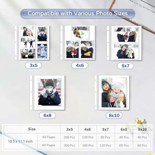 Popotop Large Photo Album Self Adhesive 4x6 5x7 8x10 Scrapbook Album DIY Picture Book,Gifts for Mom,Family Baby and Wedding,with Metal Pen and Plastic Board - color: Dark blue, size: 11.5"x10.6"40pages