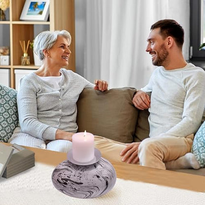 Candle Cremation Urn for Human Ashes - Large Marble Candle Urn - Decorative Urn for Ashes Display at Home - Beautiful Modern Adult URN for Funeral, Burial, Female or Pets
