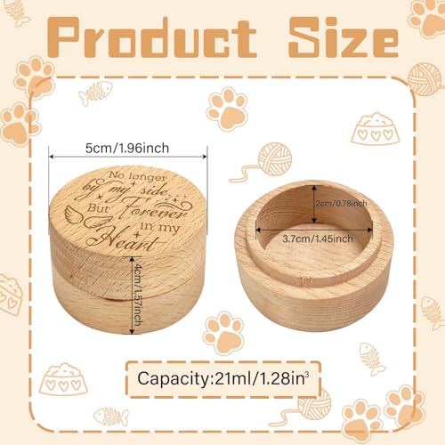 CREATCABIN Wooden Pet Hair Keepsake Box Pet Fur Memorial Box Dog Cat Hair Ashes Container Custom Pets Small Mini Memorial Urn Loss Sympathy Gift for Storing Dogs Cats Hair Teeth Nails Ashes 2 x 1.6in - style: Wings