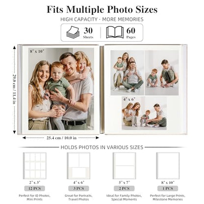 Linen Self Adhesive Photo Album 12x12 60 Pages Beige | Window cover, Scrapbook album, 4x6 5x7 8x10 photos, Wedding, Family moments - color: Beige, size: 60 Pages (30 Sheets), 12 x 12 Inch