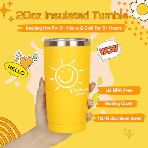 Gift Baskets for Women, 10pcs Unique Birthday Gifts for Women, Best Friend Birthday Christmas Gift, Get Well Soon Gift Basket Sending Sunshine Cheer Up Box for Sister Friendship - BRIGHTEN UP HER DAY - color: Yellow