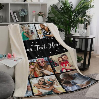 D-Story Personalized Blanket with Photos Custom Blanket for Adults Kids Birthday Xmas for Dad Mom Son Daughter Family Picture Throw Blanket in - color: Sister Photo