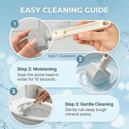 Pumice Stone Toilet Bowl Cleaner – 8 Refills for Hard Water & Limescale - color: White+grey
