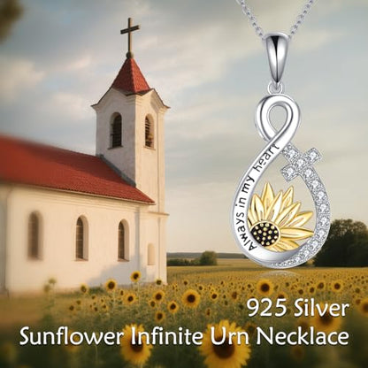 TIGER RIDER Pet Paw Necklace 925 Sterling Silver Cross Infinite love Necklace Pendant Pet Jewelry Gift for Dog Cat Lovers - style: Infite sunflower