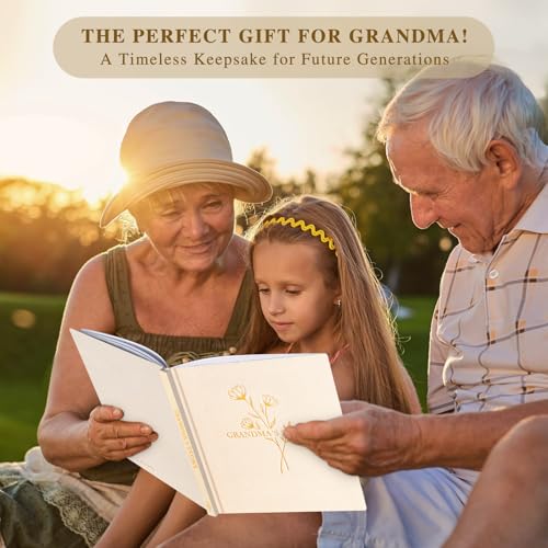 Lanpn Grandma Life Story Book Journal with 260+ Prompts, Linen Hardcover Grandmother Guided Journal Memory Keepsake Book to Fill Out, Birthday Mother's Day Christmas Gift for Grandmas, Beige - color: Beige