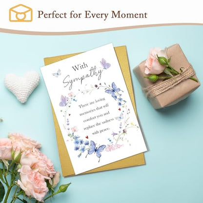 Qiliji Sympathy Card for Him Her, Condolence Cards, Bereavement Cards, Sympathy Cards for Loss of Loved One, Mom, Dad, Husband, Wife, Child, Sister, Brother, Beloved Pet Dog or Cat - color: Sympathy