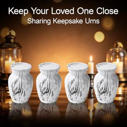 Small Keepsake Cremation Urns for Human Ashes, Memorial Urns, Achromatic - color: Marble-effect