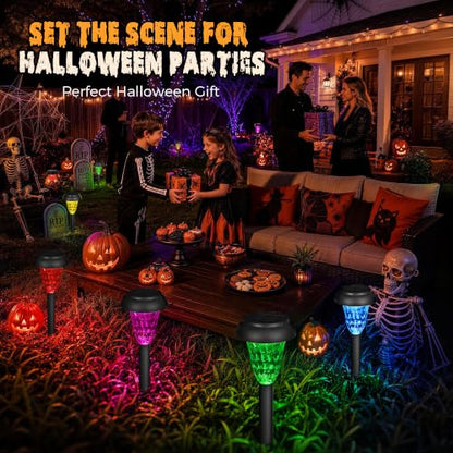 TISEJOY Solar Halloween Lights Outdoor Waterproof for Pathway, 16 Pack - size: 16 Pack