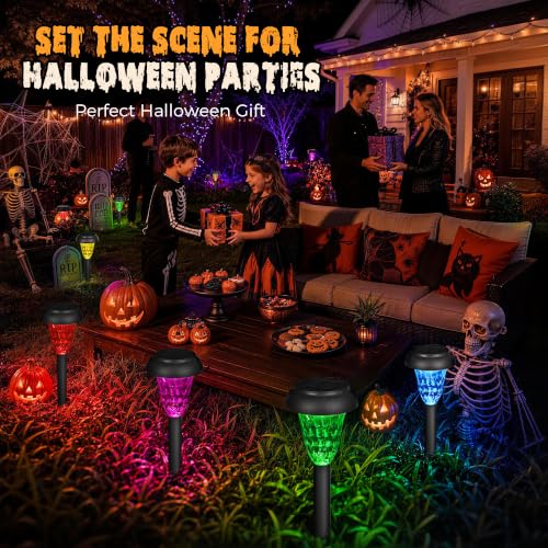 TISEJOY Solar Halloween Lights Outdoor Waterproof for Pathway, 8 Pack - size: 8 Pack