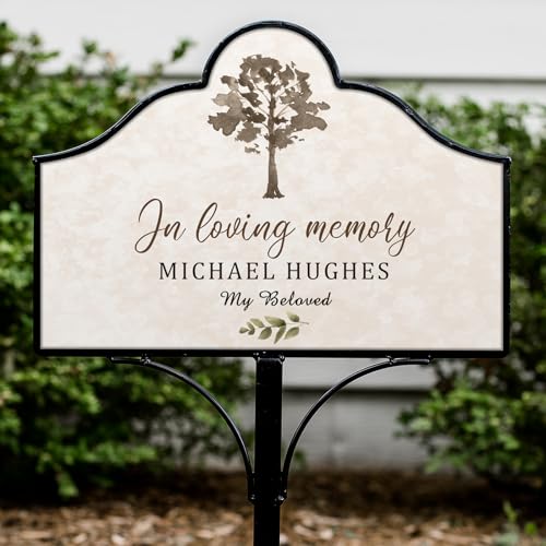 Personalized Memorial Garden Stake, in Loving Memory Outdoor Plaque