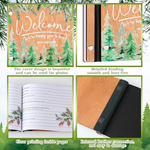 Skyygemm Vacation Rental Guest Book with Pen, Welcome Cabin Wooden Book - style: Welcome
