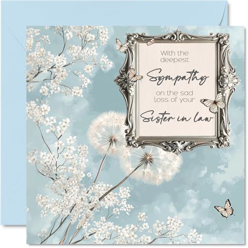 Stuff4 Sympathy Cards, Deepest Sympathy Sad Loss Of Your Sister in law Card | Sorry Mourning Bereavement Cards for Adults, 145mm Condolences Thinking of You Card - color: Sister in law