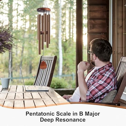 Bursvik 37" Aluminum Wind Chimes for Outside (2 Pack Coffe) - color: Coffee, size: Classic 2 Pack 37"