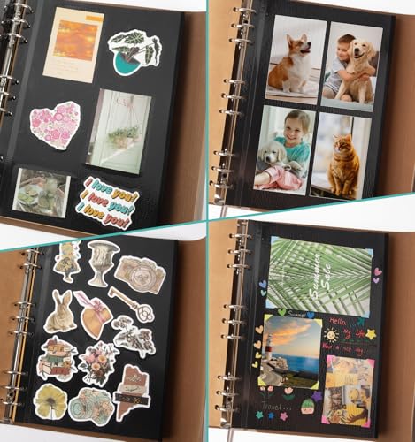 Photo Album Pages Refill for 6 Ring Binder, 15 Sheets/30 Self-Adhesive Page | Scrapbook Album Sheets Fit 2x3, 4x6, 5x7 Photo - color: F-Self Adhesive Pages, size: Medium(7INCH×9INCH)