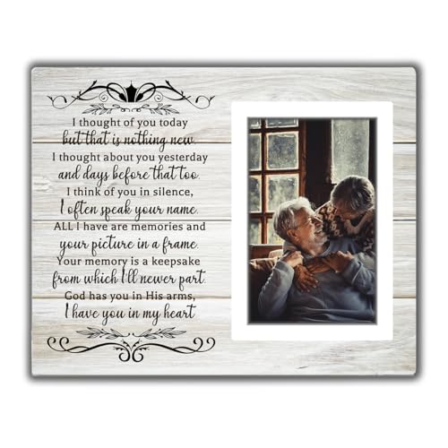 Memorial Gifts Picture Frame - Memory of Mother, Father, Grandma, Grandpa, Grandparents, Memorial, Remembrance Photo Frame for Loved One, Wall Table Picture Frames Sympathy Loss relative Gift