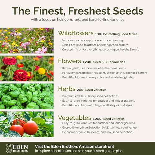 Eden Brothers All Annual Wildflower Mixed Seeds for Planting, 1/4 lb - size: 1/4 Pound, style: All Annual