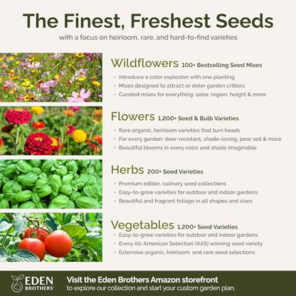 Eden Brothers All Annual Wildflower Mixed Seeds for Planting, 1/4 lb - size: 1/4 Pound, style: All Annual