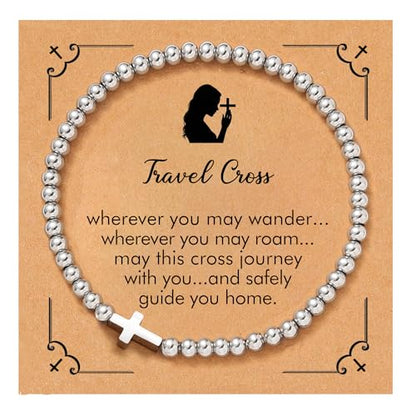 RZKING Cross Bracelet for Women, Christian Gifts for Women Friends Mom - style: Travel