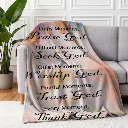 COMFAR Christian Multicolor Letter Print Throw Blanket, 50" x 60" - color: Bible1, size: 50" x 60"