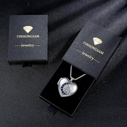 925 Sterling Silver Pictures Locket Necklace for Women Men - color: Black plated 1
