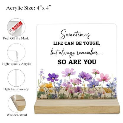 Inspirational Quotes Desk Decor Sign, Always Remember So Are You Acrylic Plaque - color: Soareyou