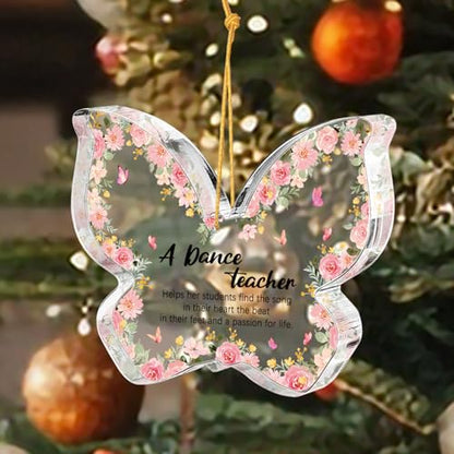 Dance Teacher Gift - Pink Acrylic Butterfly - A Thank You Souvenir for Women, a Farewell Souvenir for Dance Teachers, Gift for Teachers on Birthdays, Christmas, and Thanksgiving - color: Dance