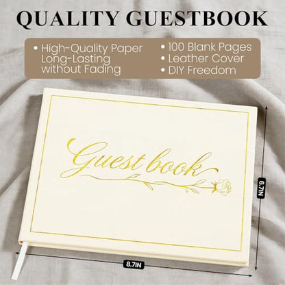 Wedding Vow Books His and Hers with Guest Book & Table Sign Set - color: Beige & Brown