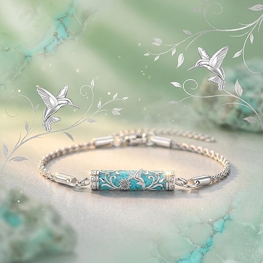 Urn Bracelet for Ashes Tree of Life/Turquoise/Sunflower Cremation Bracelet for Women