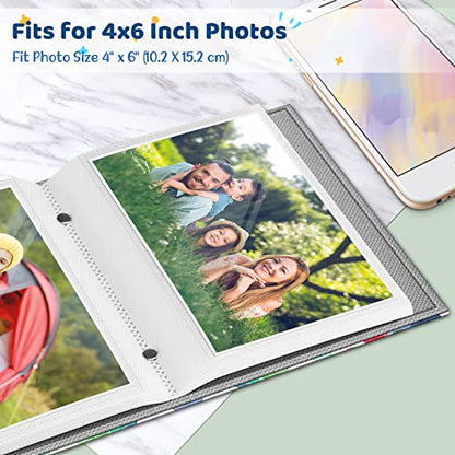 Fintie Photo Album 4x6 Photos - 52 Pockets Small Wallet Albums For Family | Vegan Leather Cover, 4X6 Picture Keepsakes, Family/Wedding/Travel Memory Book, Baby/Kids/Boys/Girls Gift, Raining Hearts - color: Raining Hearts