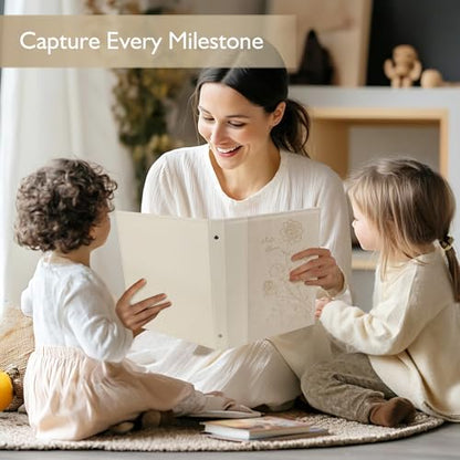 Photo Album 8x10 Clear Pages Pockets Leathe Cover Slip Slide in Photo Album Holds 50 Vertical 8x10 Photos Picture Book for Wedding Family (Beige) - color: Beige, size: 50 Pockets/1PK