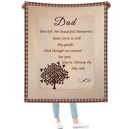 Memorial Blanket for Loss of Dad - Sympathy Gift (50"x60", Letter Print) - size: 50"x60"