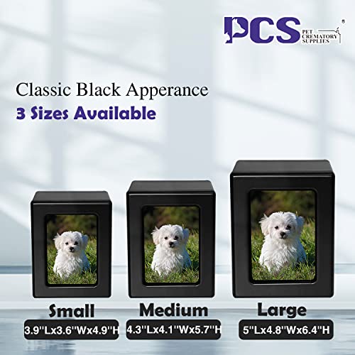 PCS Pet Urn for Dogs' Ashes - Photo Urn, Cremation Box, Black-Medium - color: Black, size: M(26-45lbs)