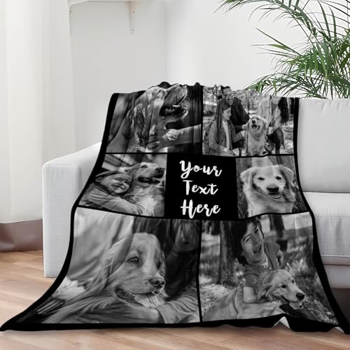 XINLING Custom Memorial Blanket with Pictures for Loss of Loved One Personalized Photo Blanket Customized Sympathy Gifts in Memory of Mom Dad Grandma Grandpa(6 Photos) - color: 6 Photos